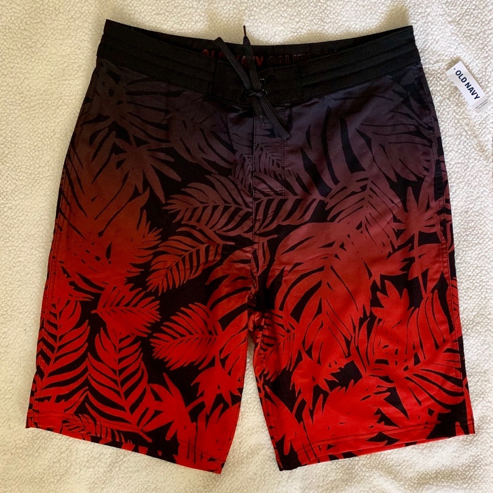 Old Navy Red Tropical Board Shorts Men’s 34 NEW